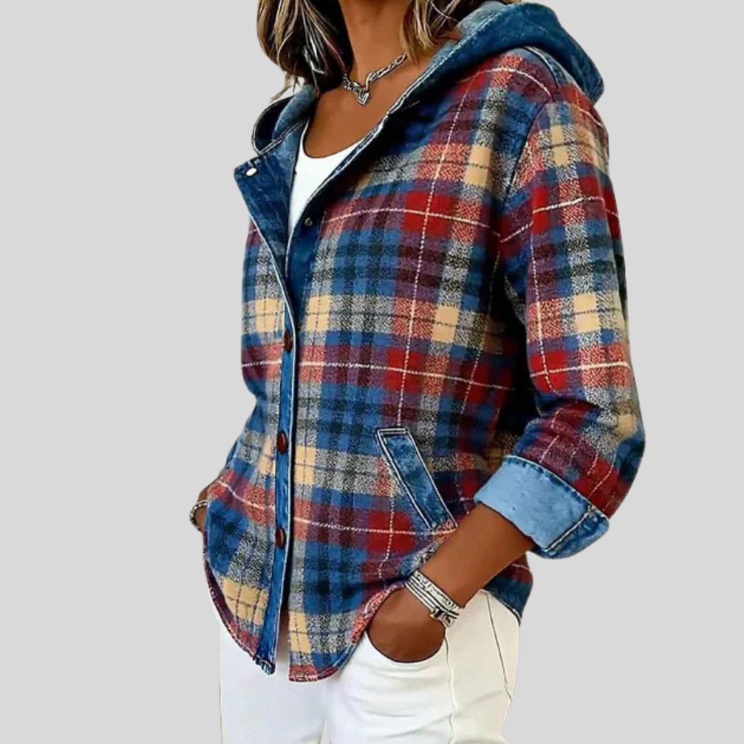 Check Hooded Overshirt for Women Élina