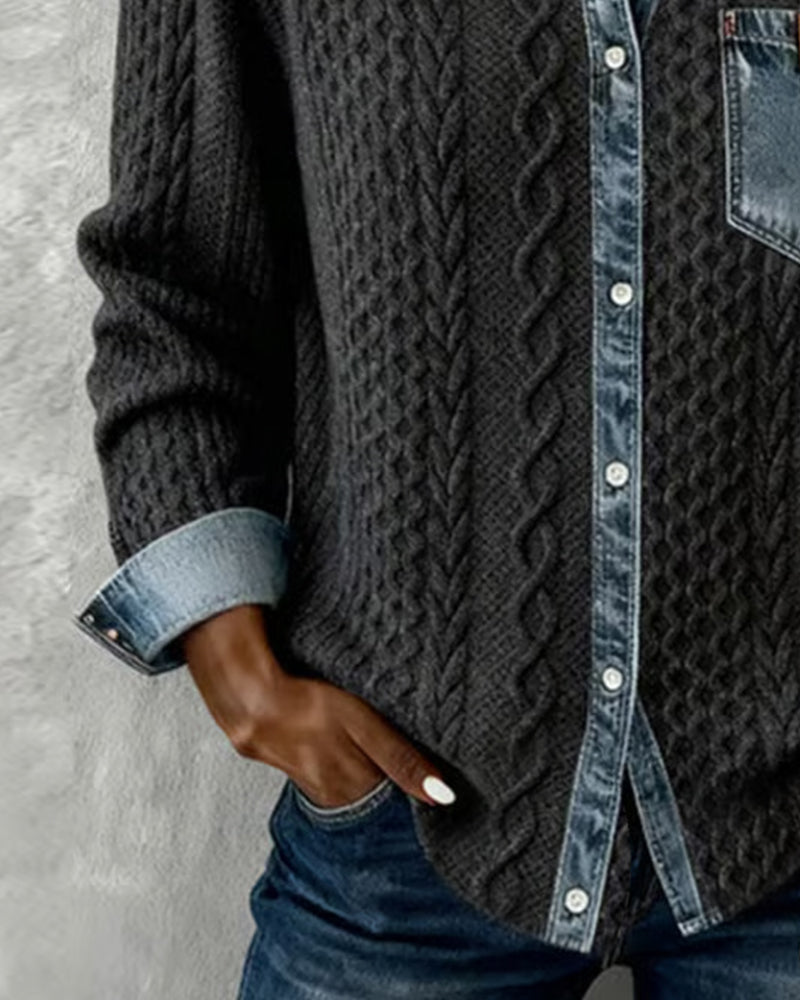 Twisted Knit Shirt for Women in Light