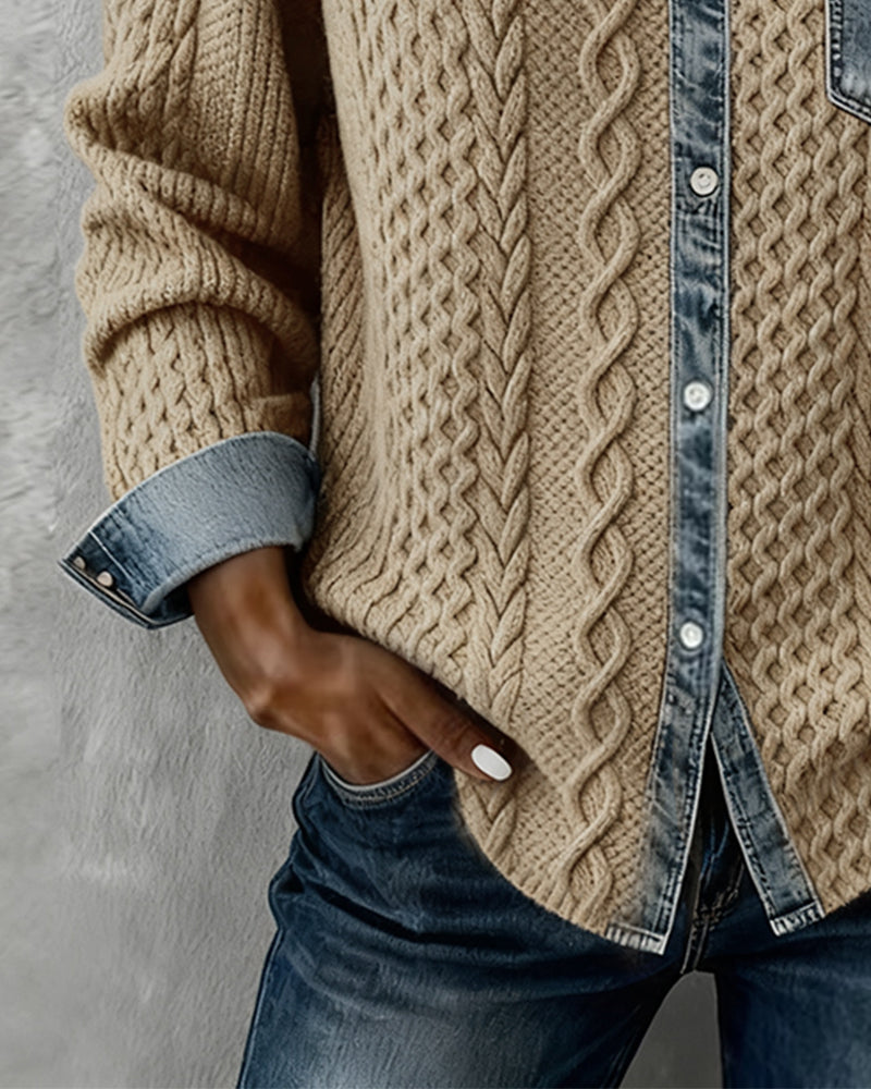 Twisted Knit Shirt for Women in Light