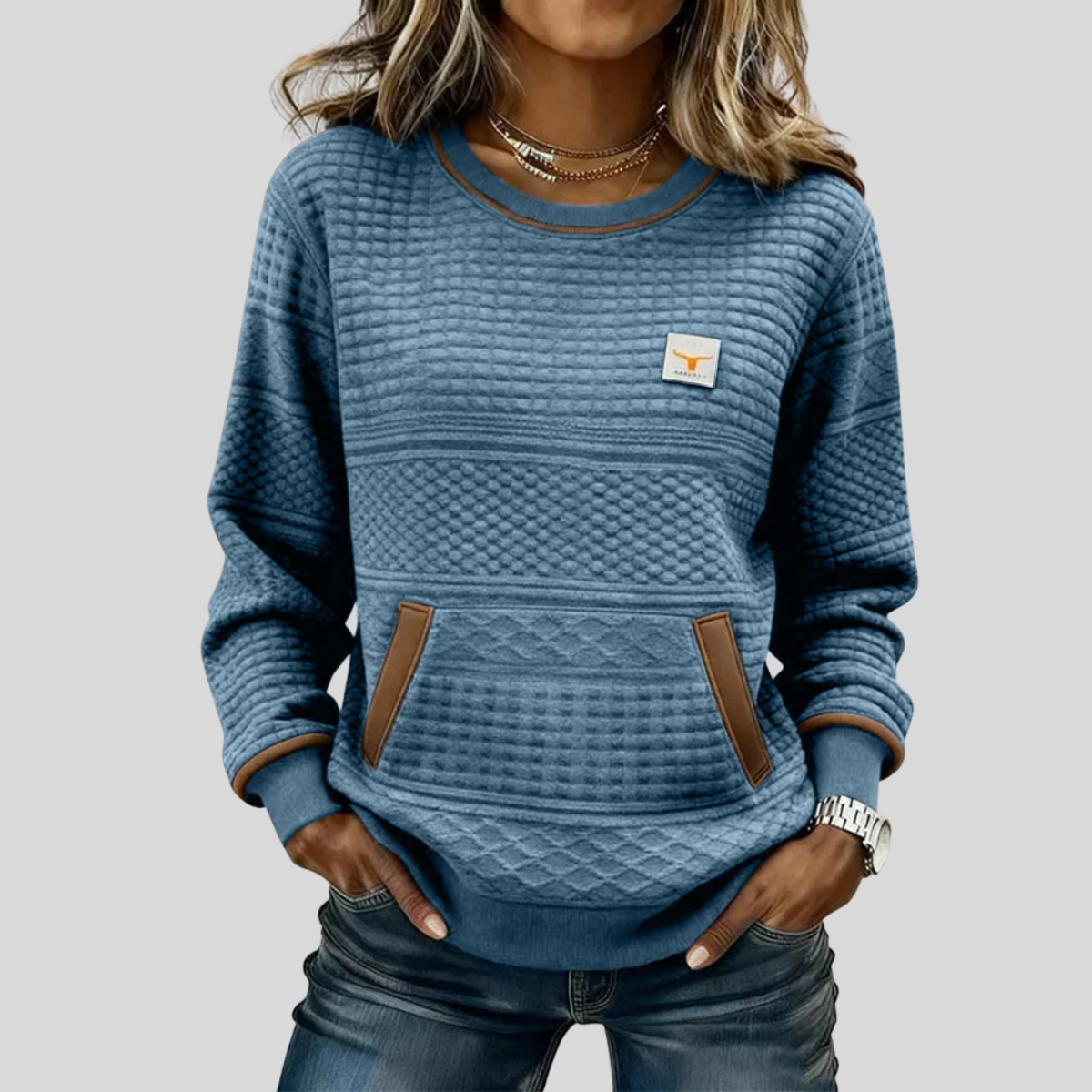 Quilted Sweatshirt with Round Neck for Women Chloé