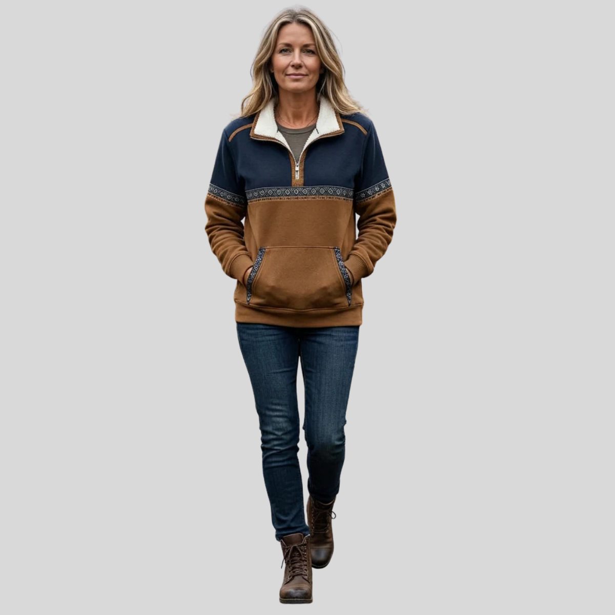 Women's Lucie Bicolour Half-Zip Jumper
