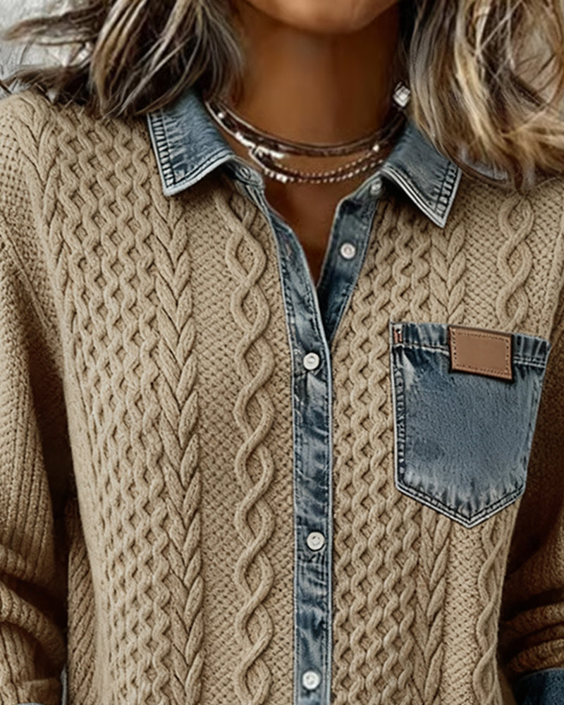 Twisted Knit Shirt for Women in Light