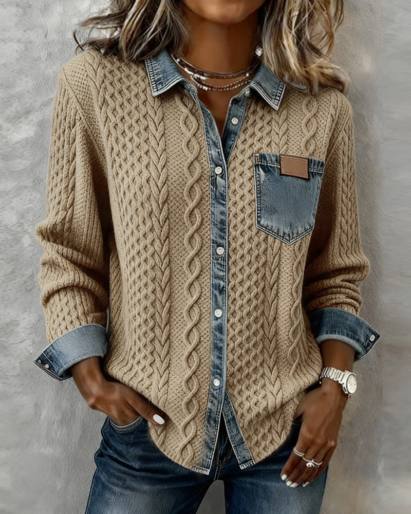 Twisted Knit Shirt for Women in Light