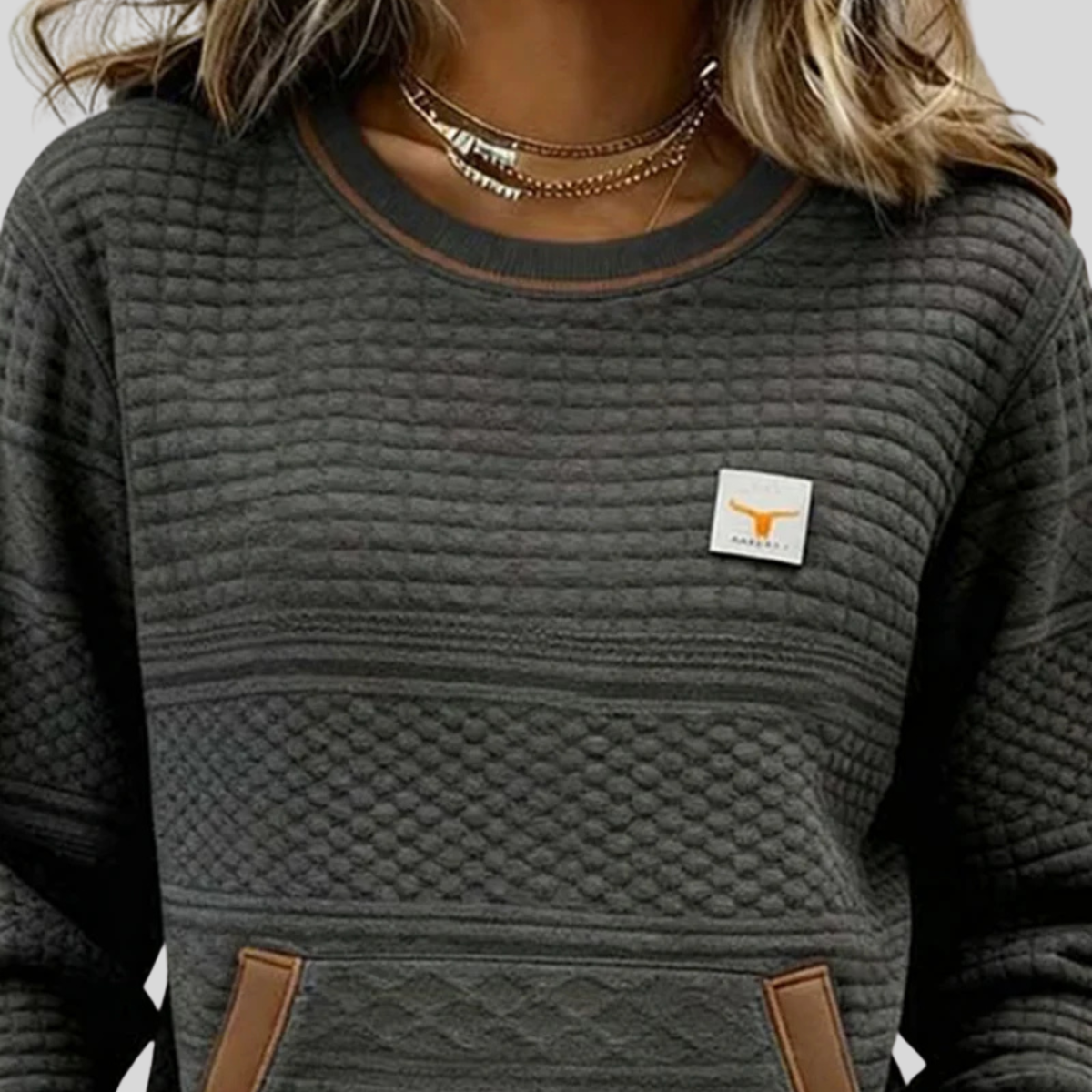 Quilted Sweatshirt with Round Neck for Women Chloé