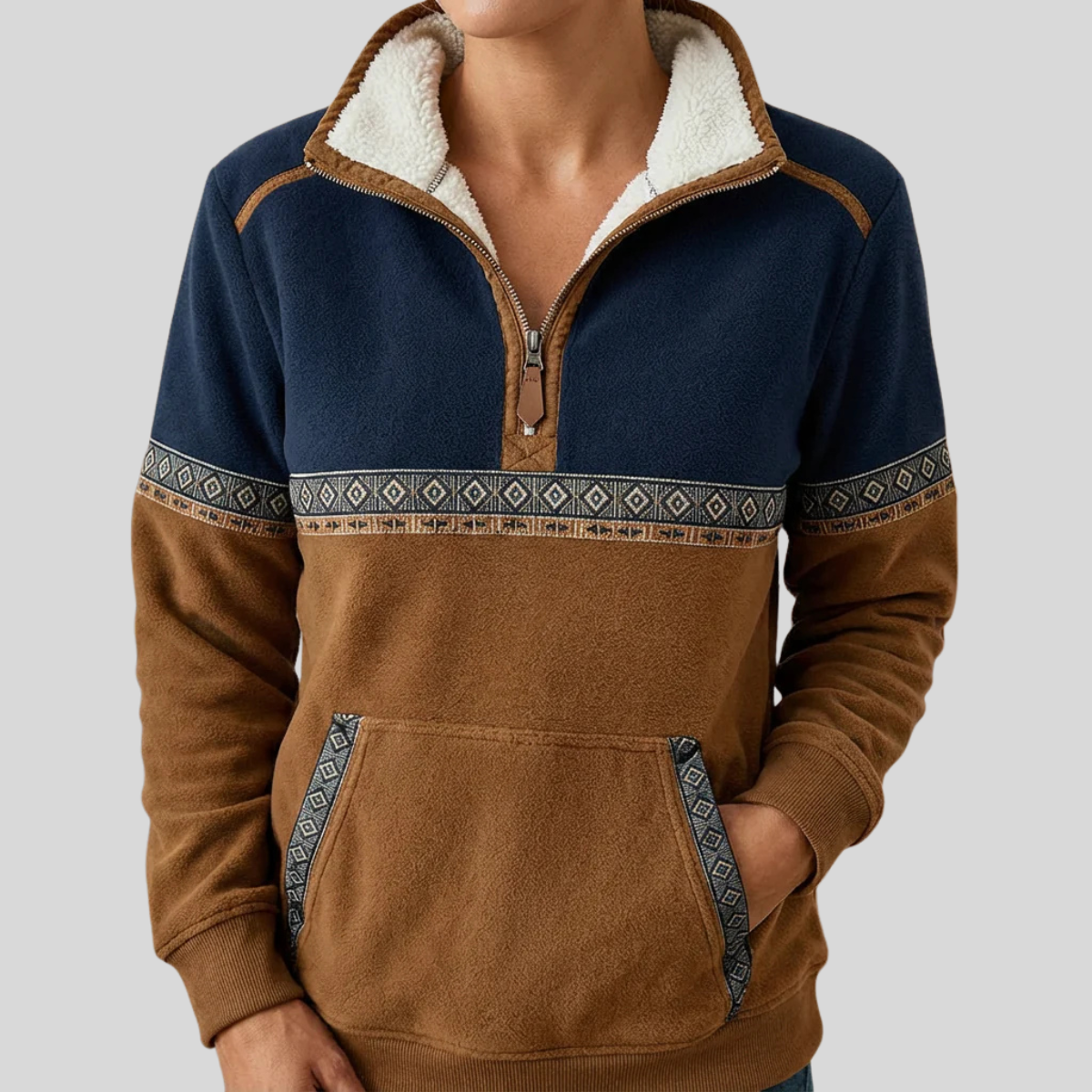 Women's Lucie Bicolour Half-Zip Jumper