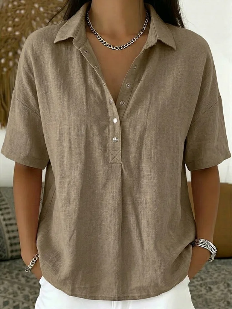 Novaro London® | Blouse with Collar and Button Detail (LIMITED TIME 1+1 FREE!)