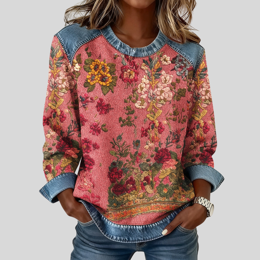 Coral Tapestry Sweatshirt for Women Monique